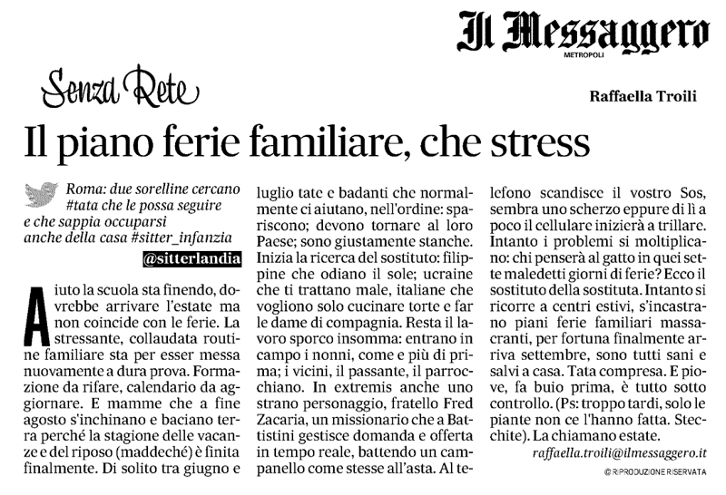 Il piano ferie familiare, che stress