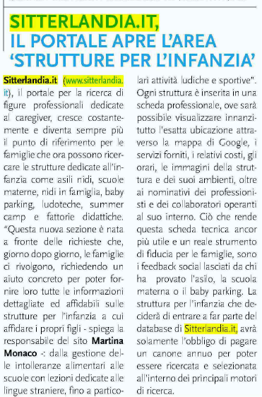 Sitterlandia.it, il portale apre l'area
